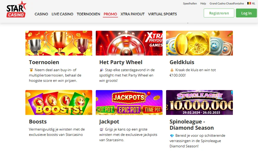 Starcasino bonusaanbiedingen en promoties
