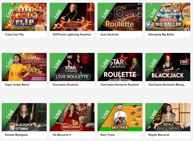 Starcasino Live Games met Nederlandse dealers