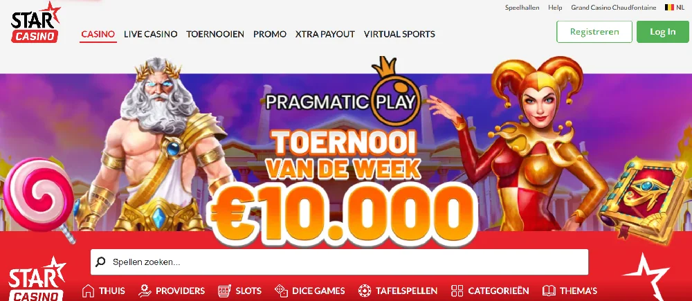 Starcasino-website voor Belgische spelers